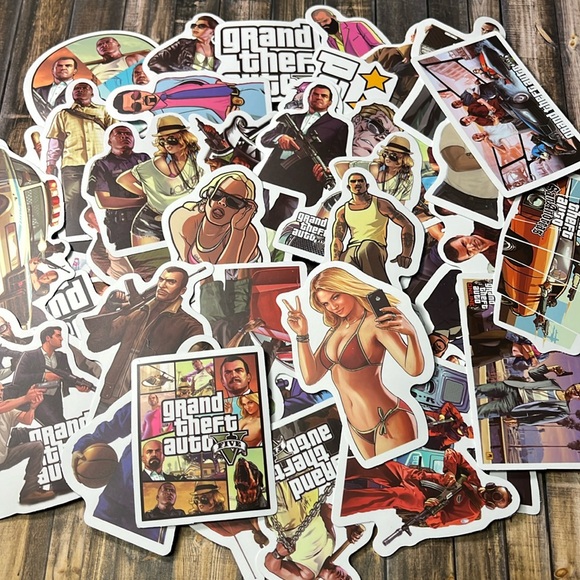 5for$10 Grand Theft Auto Five Video Game 50 of Sticker Pack NWT - Picture 1 of 4